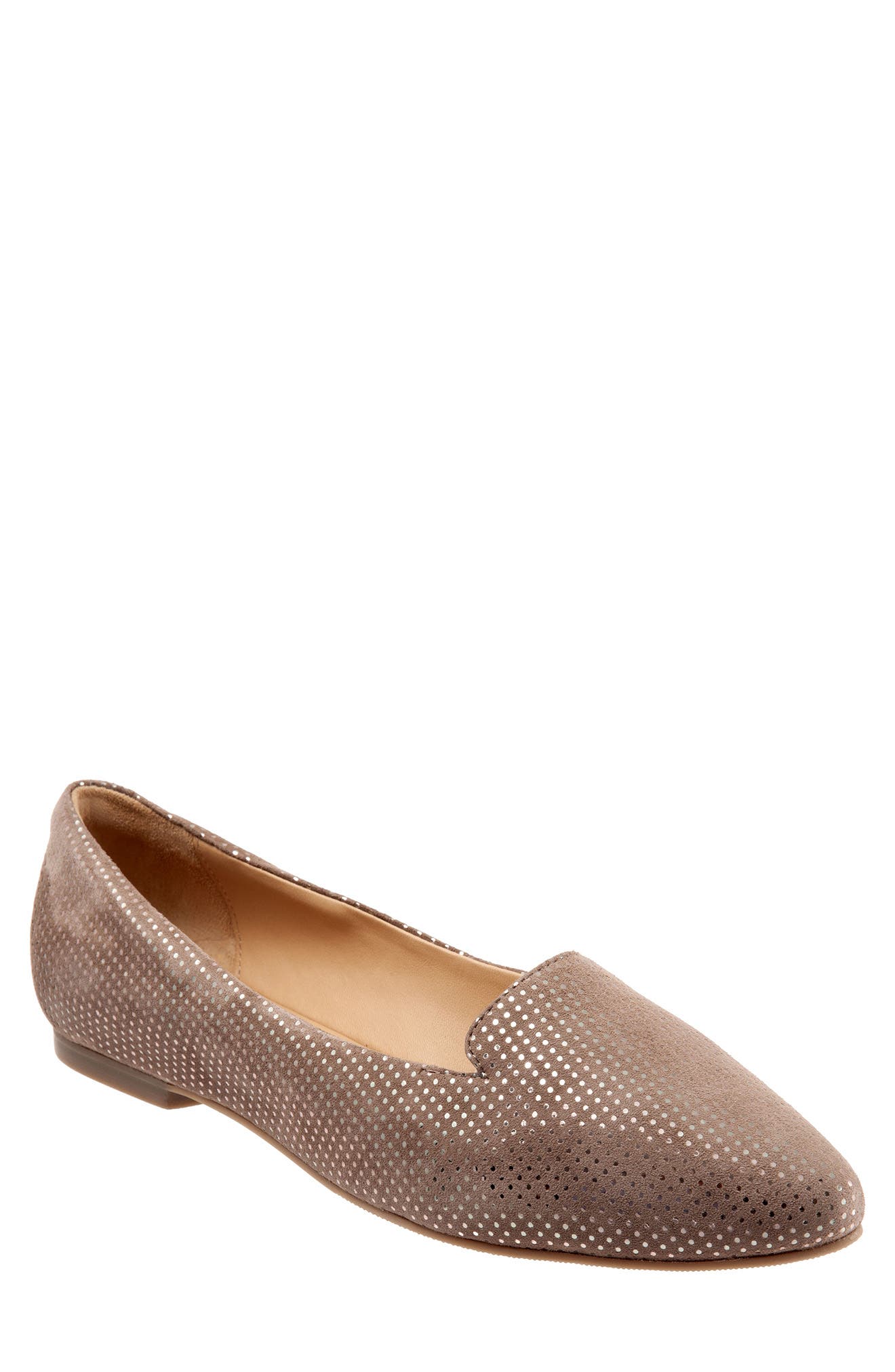 Harlowe Flat, Main, color, TAUPE DOT SUEDE
