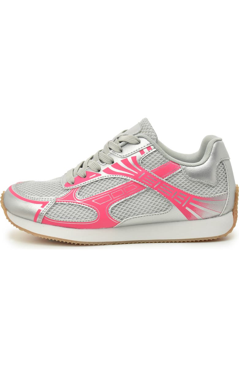 Nicole Miller Metallic Mesh Sneaker, Alternate, color, Silver Fuchsia