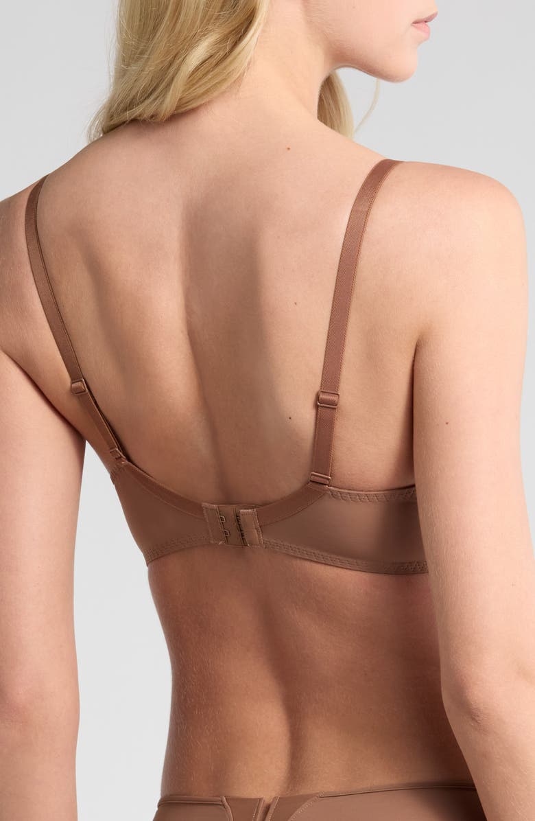 Simone Perele Saga Sheer Underwire Plunge Bra, Alternate, color, Tender Brown