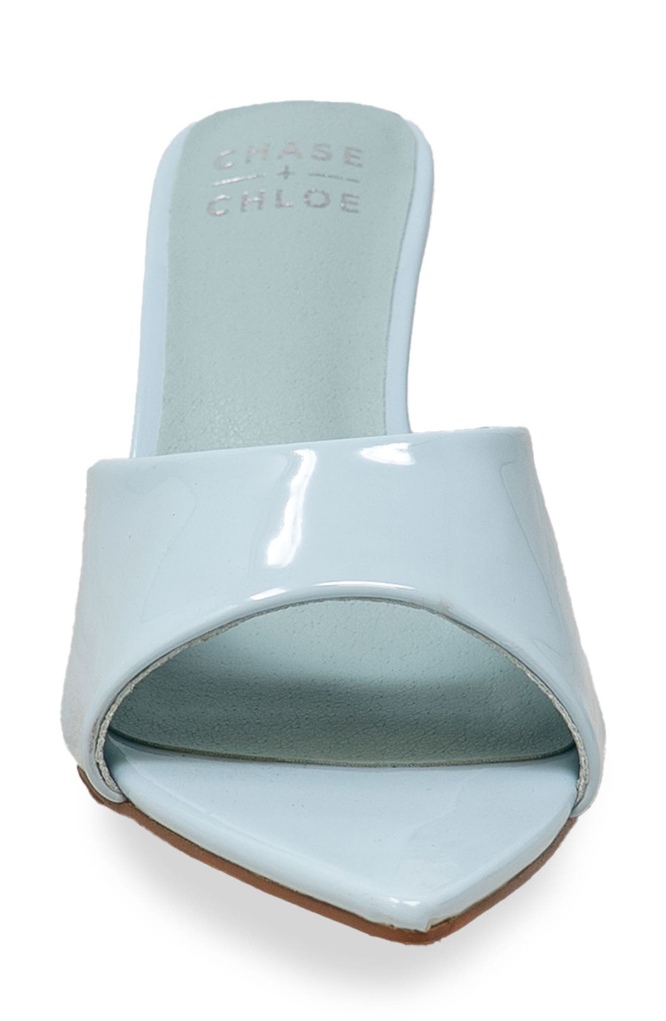 Glossy Finish Stiletto Sandal, Alternate, color, BLUE PATENT