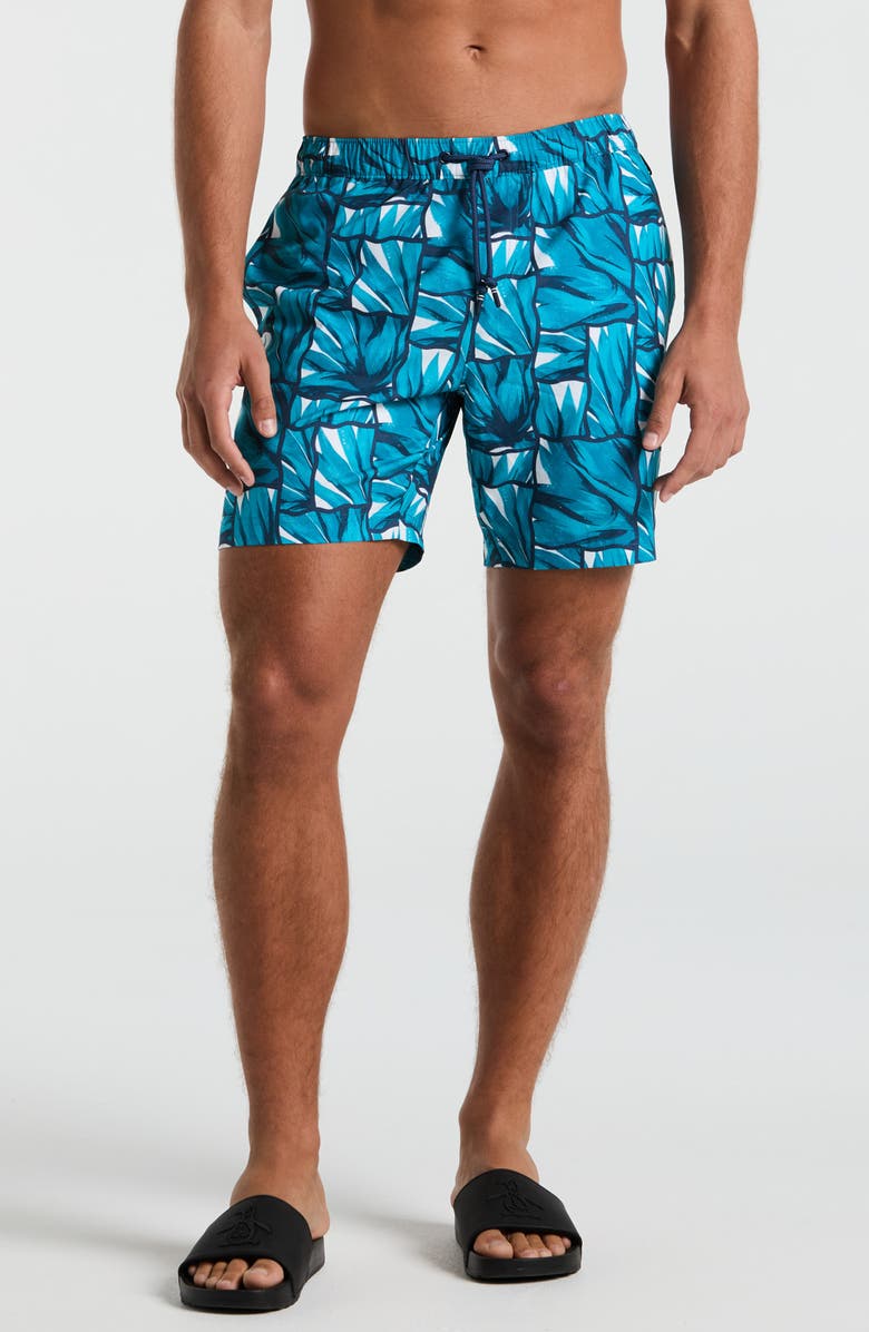 Original Penguin 7-Inch Volley Swim Trunks, Main, color, Exotic Plume