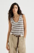 Brunello Cucinelli Knit top with sparkling stripes