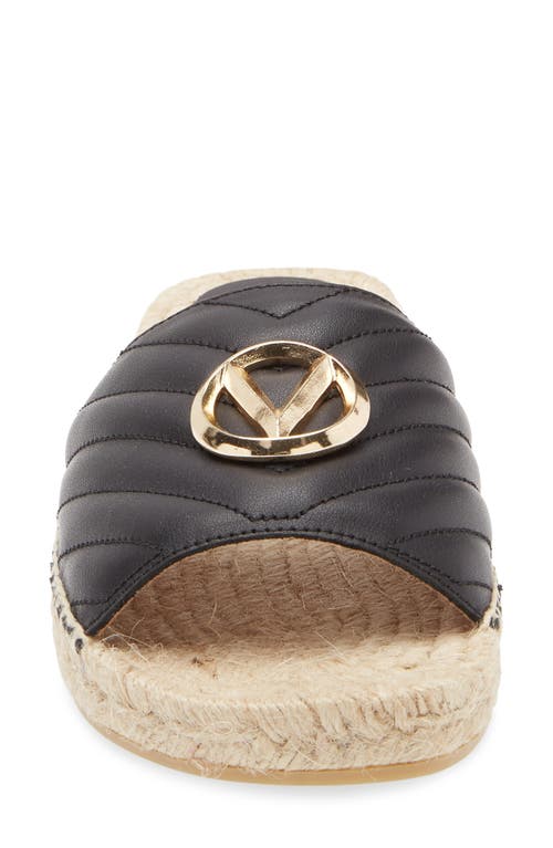 Valentino By Mario Valentino Clavel Espadrille Slide Sandal In Black