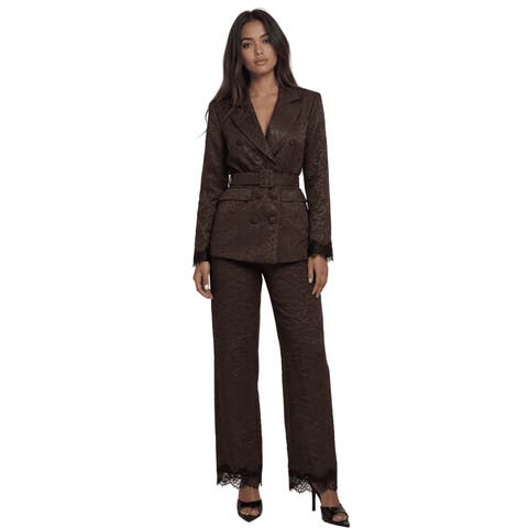 The Maison Jacquard Lace-Trim Trousers