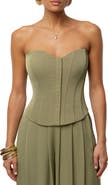 JLUXLABEL VIiv Satin Strapless Bustier Top