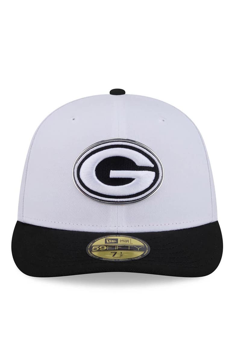 Men's New Era  White/Black Green Bay Packers 2026 NFL Draft Pre-Curved 59FIFTY Fitted Hat, Alternate, color, White