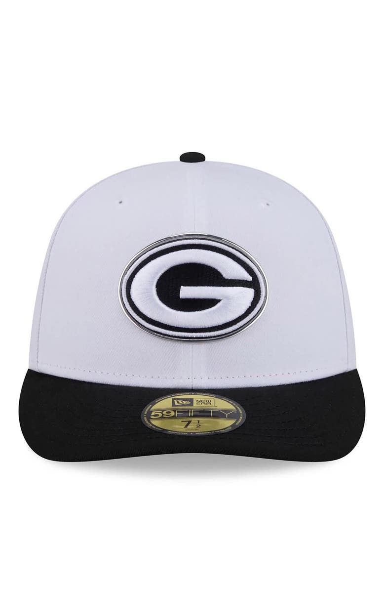 New Era Men's New Era  White/Black Green Bay Packers 2026 NFL Draft Pre-Curved 59FIFTY Fitted Hat, Alternate, color, White