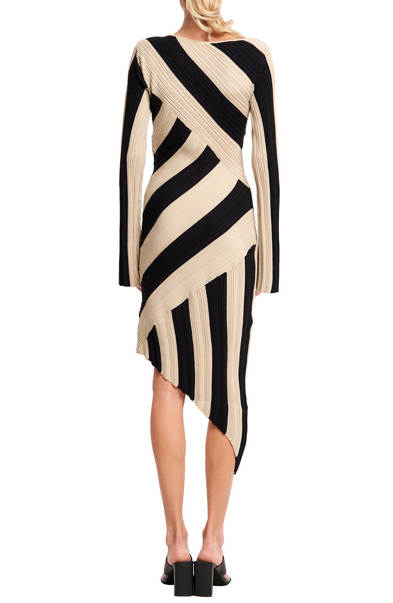 CIEBON Osha Directional Stripe Long Sleeve Asymmetric Knit Dress, Alternate, color,