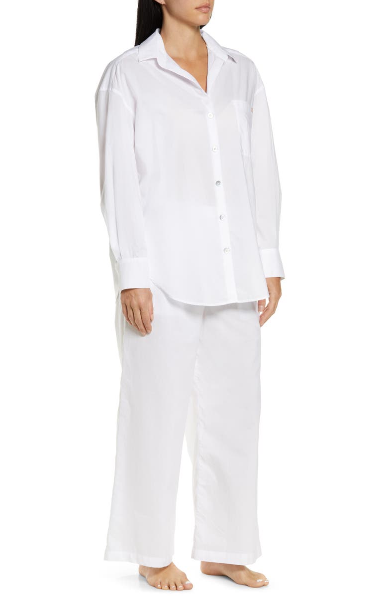 Lunya Long Sleeve Button-Up Airy Cotton Pajamas, Alternate, color,