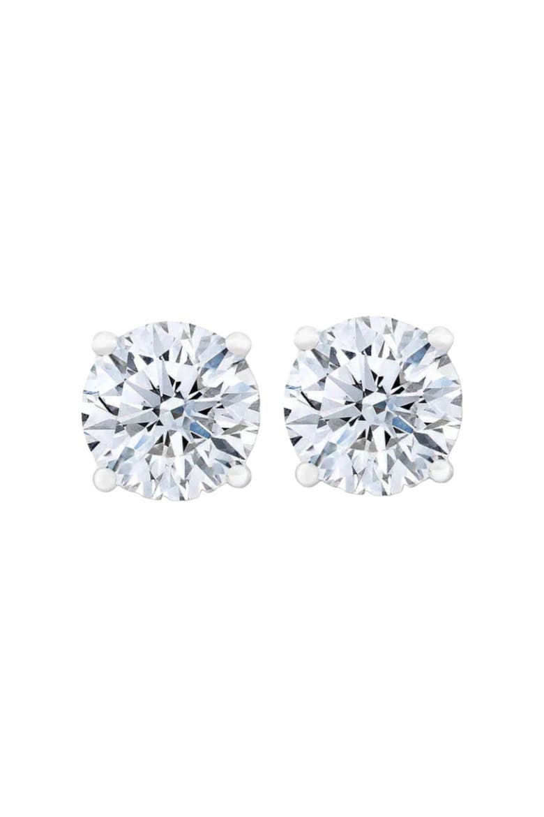 Certified 3Ct TW Diamond Studs 14k Gold Screw Backs Lab Grown, Main, color, 14k White Gold