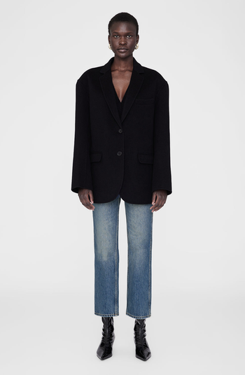 【関税込み】ANINE BING タン Quinn テーラードジャケット ANINE BING Quinn Blazer - Black