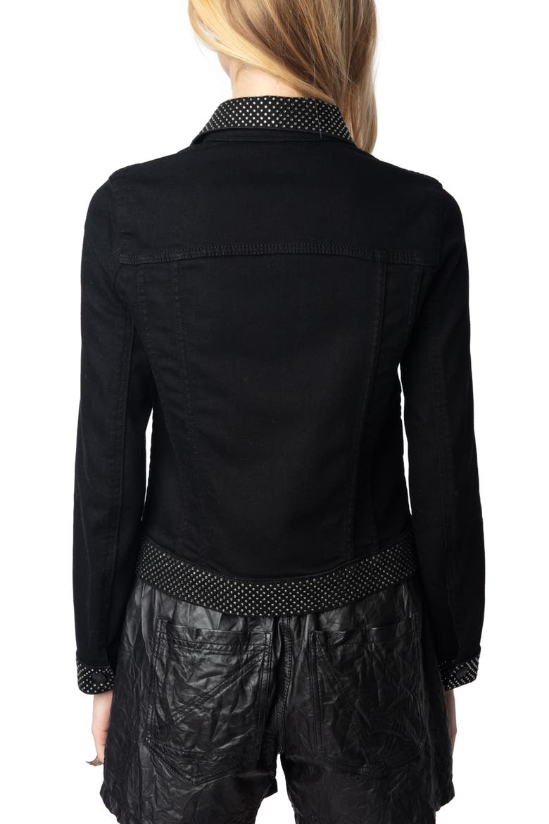 Kioky Denim Jacket, Alternate, color, BLACK