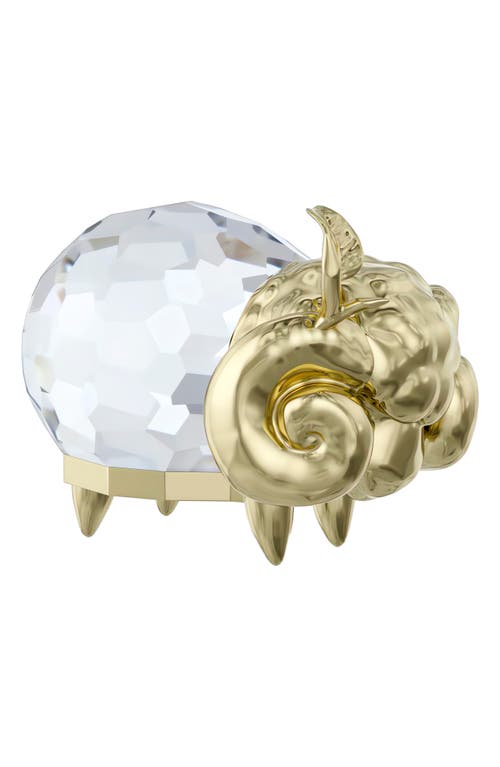 Swarovski Zodiac Aries Crystal Figurine In Gold Tone-aries