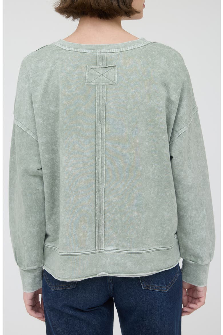 Split Neck Long Sleeve Shirt, Alternate, color, MOSS