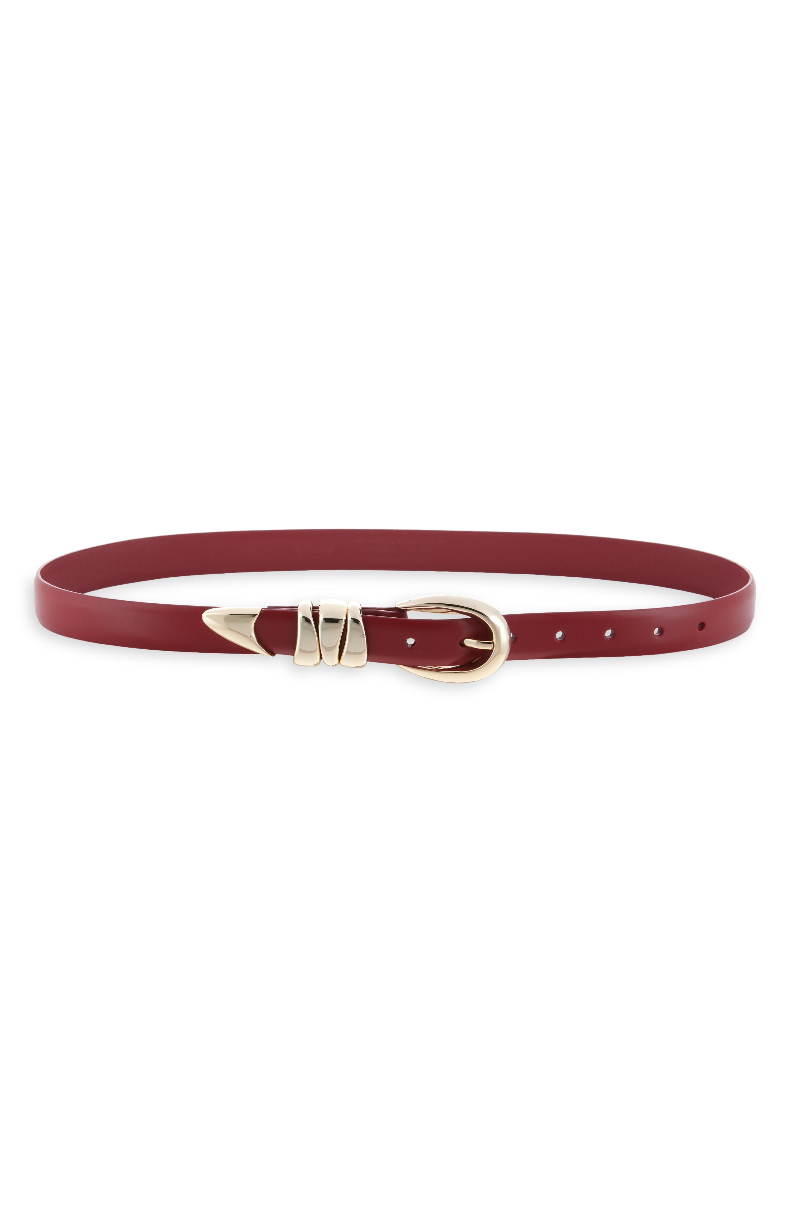 Triple Metal Keeper Leather Belt