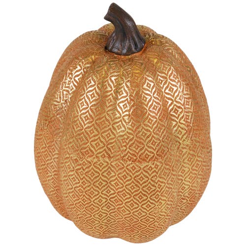 Northlight Touch Of Gold Textured Fall Harvest Pumpkin Decoration In Gold