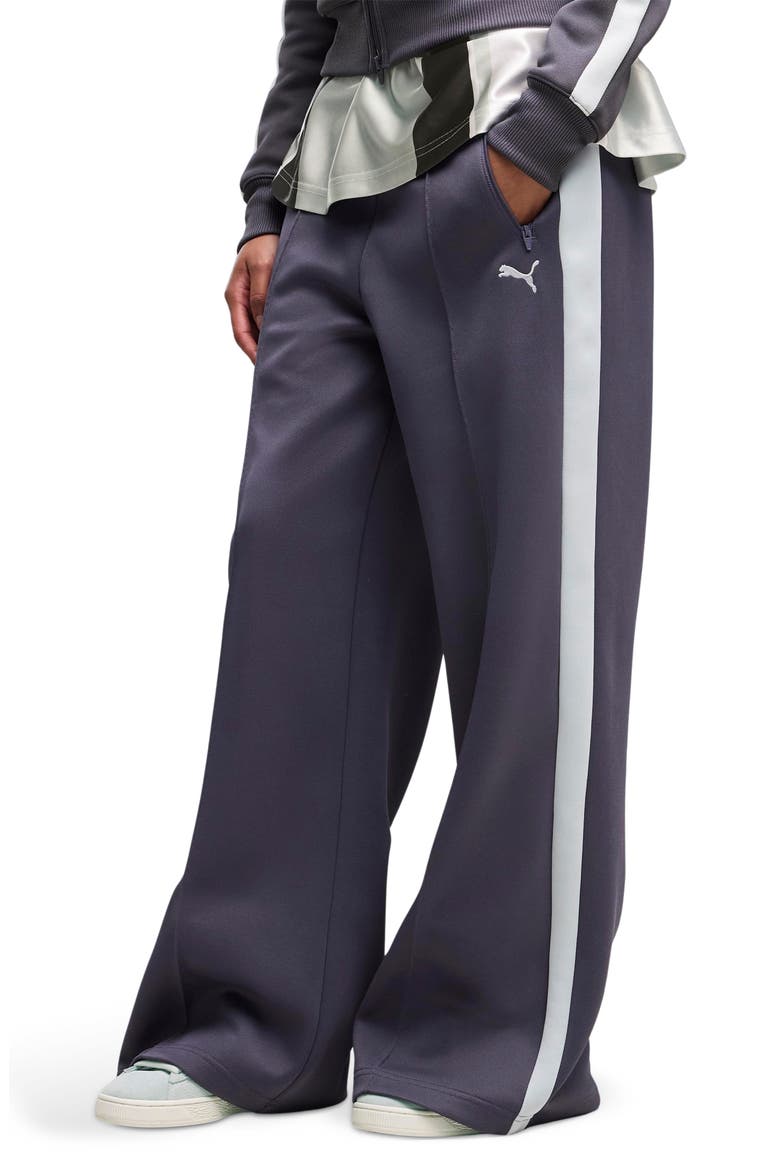 T7 Wide Leg Track Pants, Alternate, color, INKY DEPTHS/ CREME DE MINT