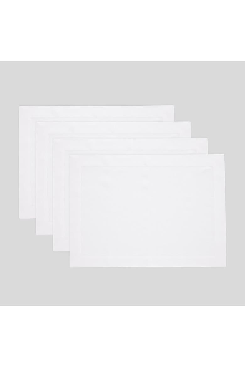 Linen Placemats Set of 4, 14 x 19 Inch - Fete, Main, color, White