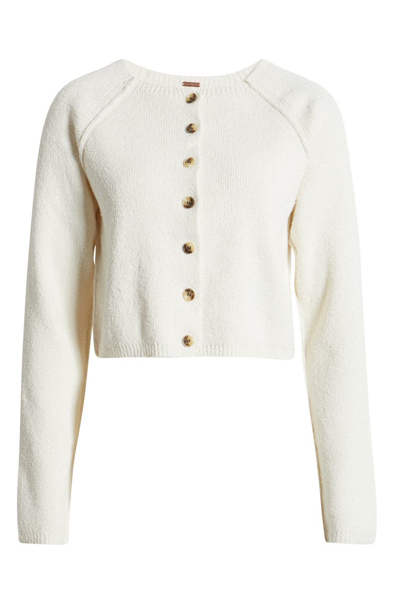 Free People Sydney Boxy Crop Cardigan, Alternate, color, Optic White