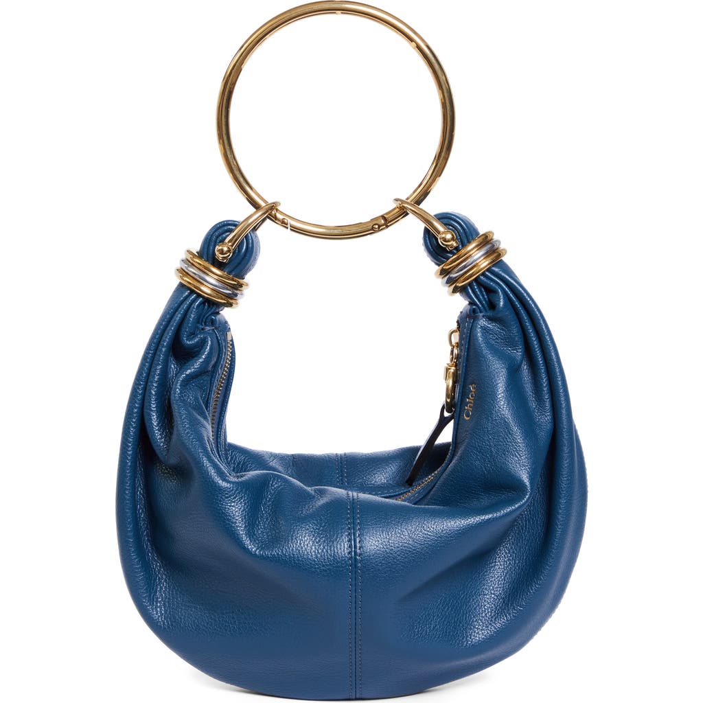 Chloé Small Bracelet Hobo Bag In Tapestry Blue