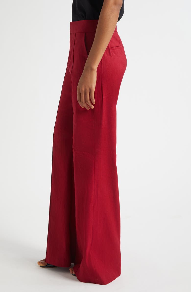 Alice + Olivia Dylan High Waist Wide Leg Linen Blend Pants, Alternate, color, 