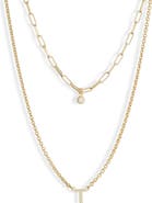 MESHMERISE Diamond Initial Charm Necklace