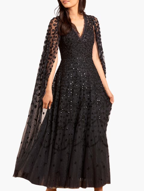 Clover Cape Sleeve Ankle Gown