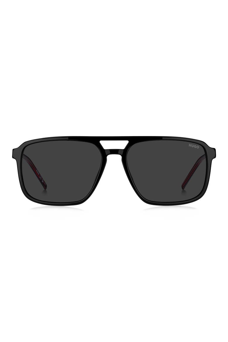 58mm Navigator Sunglasses, Main, color, BLACK/ GREY