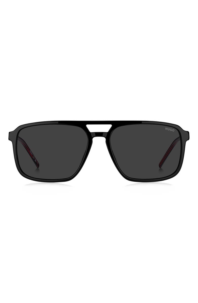 BOSS 58mm Navigator Sunglasses, Main, color, Black/ Grey