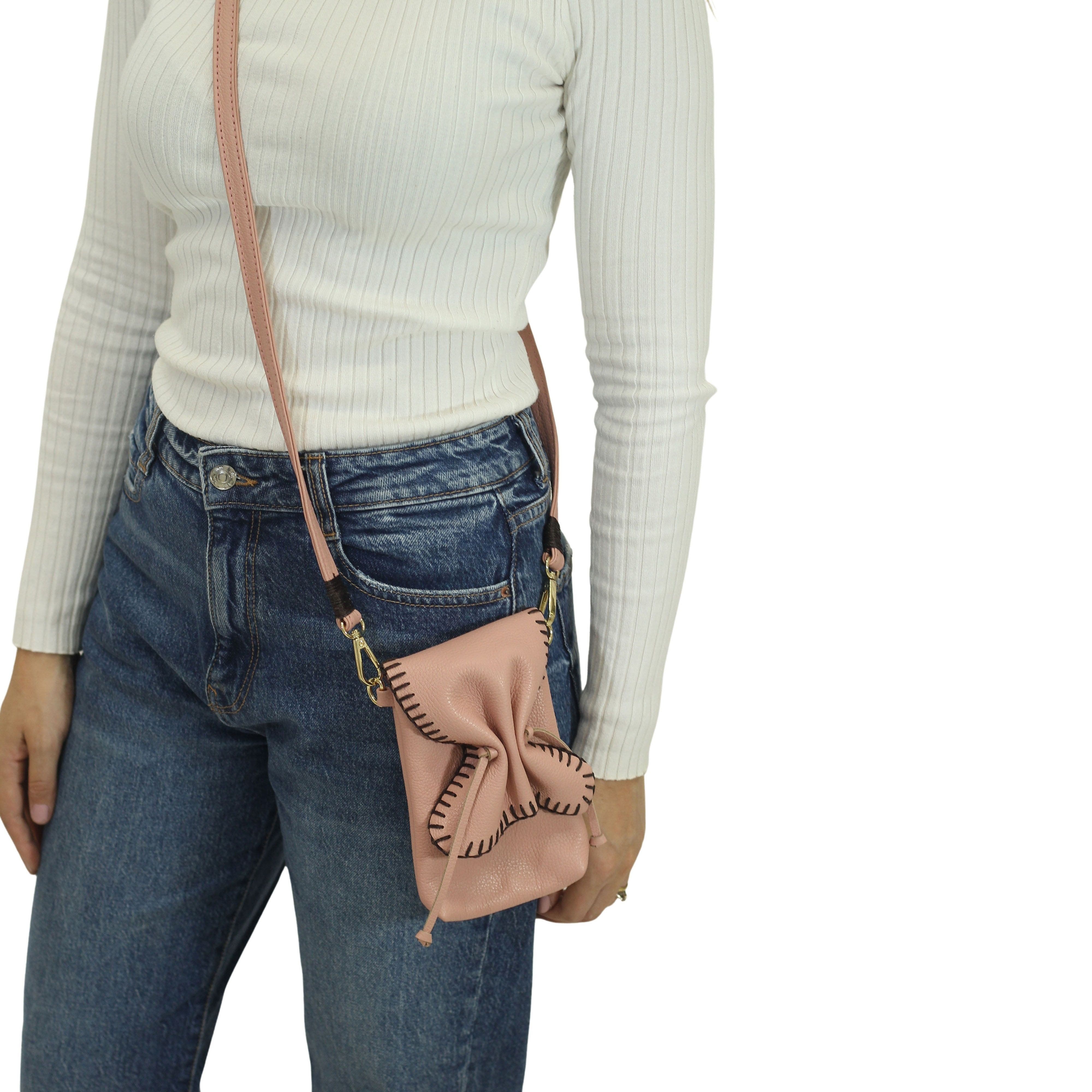 Cell Phone Butterfly Leather Bag, Alternate, color, Dusty Rose