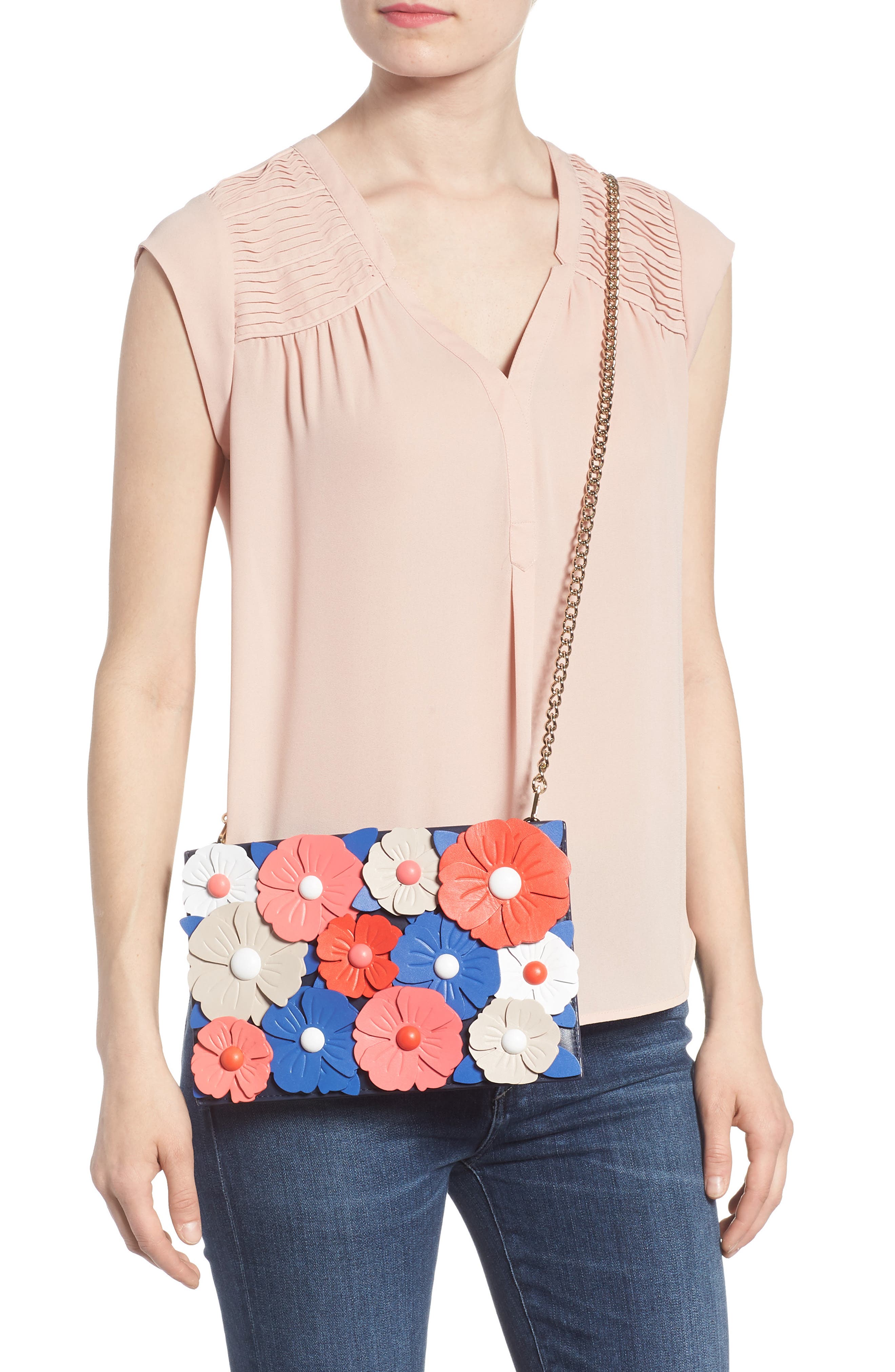 madison daisy lane - sima leather crossbody bag, Alternate, color, BLAZER BLUE MULTI