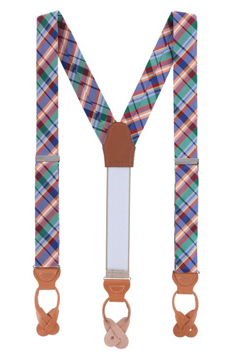 Sherwood Plaid Silk Suspenders