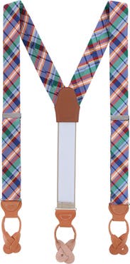 Trafalgar Sherwood Plaid Silk Suspenders