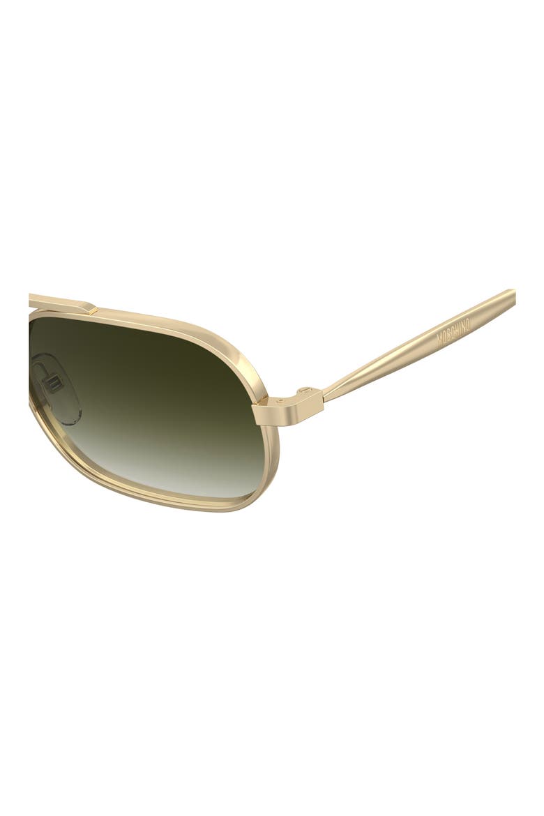 56mm Oval Sunglasses, Alternate, color, ROSE GOLD/ GREEN SHADED