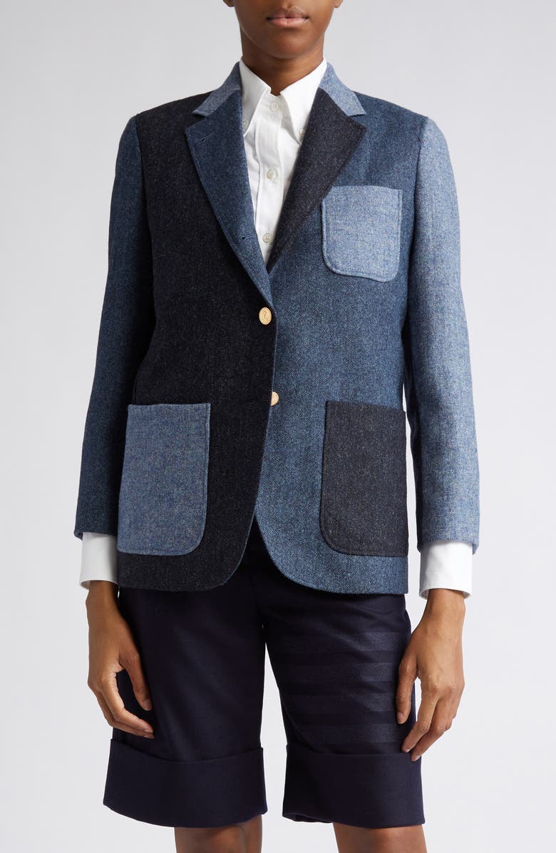 Thom Browne Fun Mix Patch Pocket Wool Blazer, Main, color, 