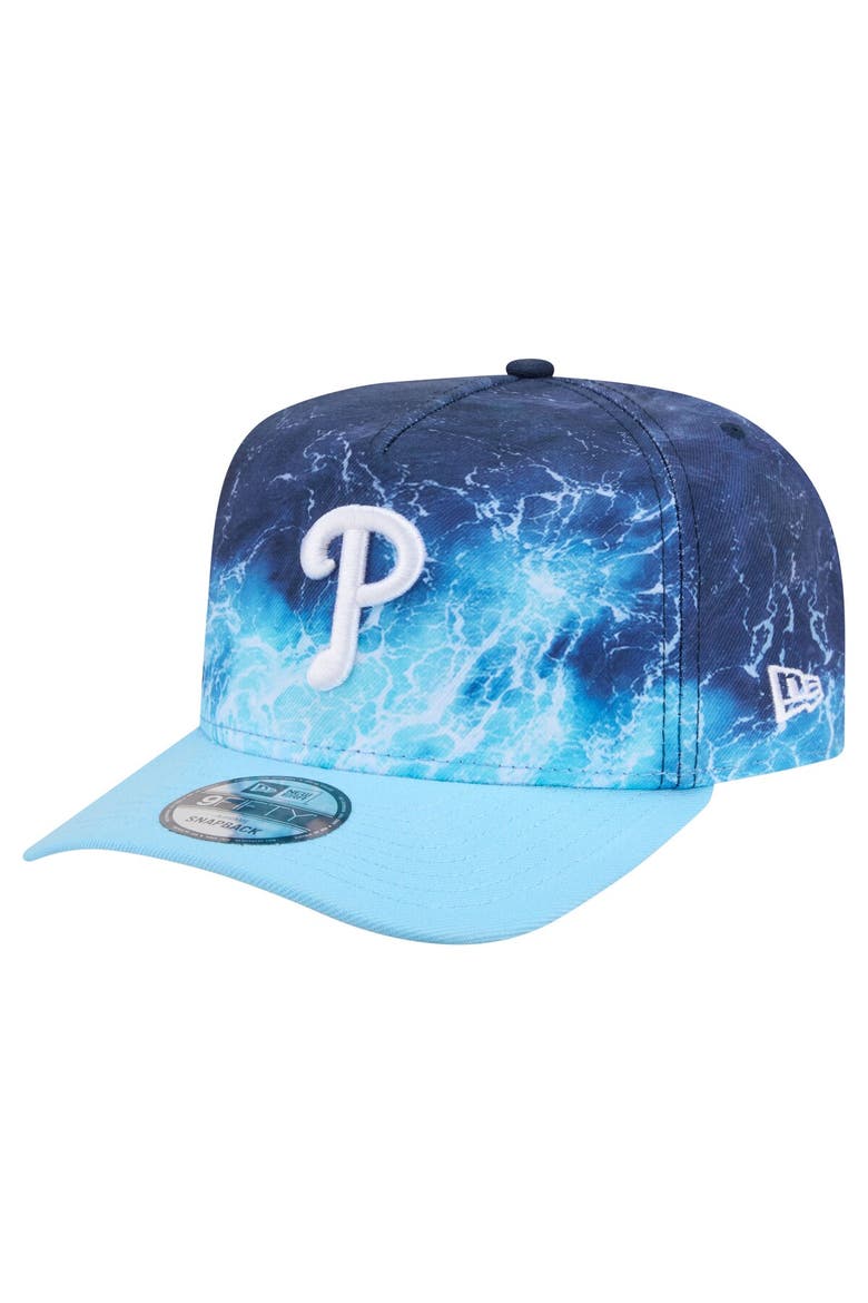 Men's New Era  Light Blue Philadelphia Phillies Deep Water Pre-Curved 9FIFTY A-Frame Snapback Hat, Main, color, Light Blue