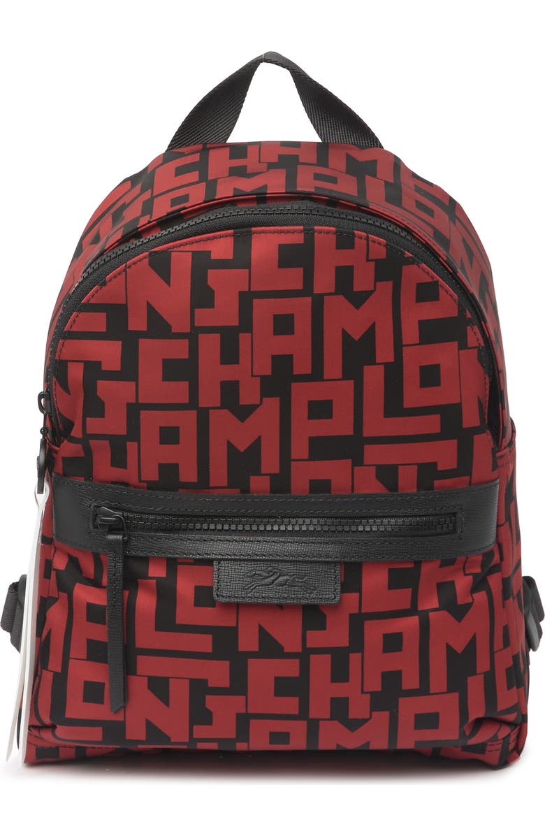 Longchamp Le Pilage Small Backpack, Main, color, Blk/Brick