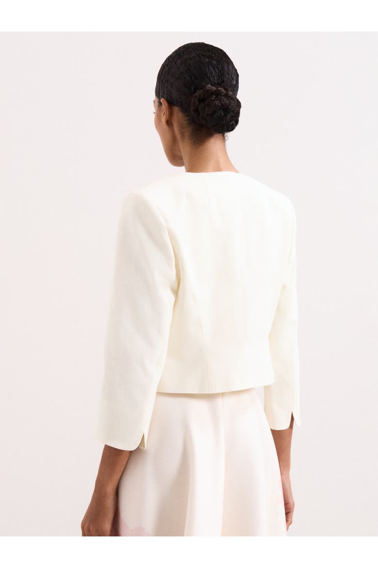 Cropped Round Neck Jacket, Alternate, color, Cream