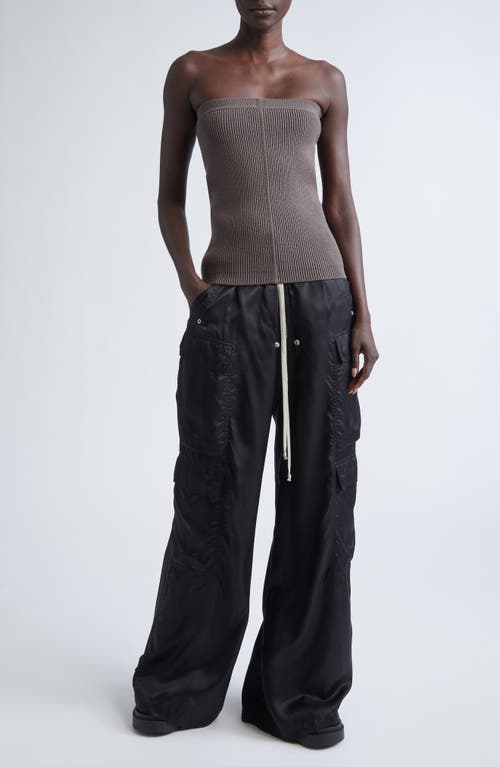 Rick Owens Rib Virgin Wool Blend Tube Top In Brown