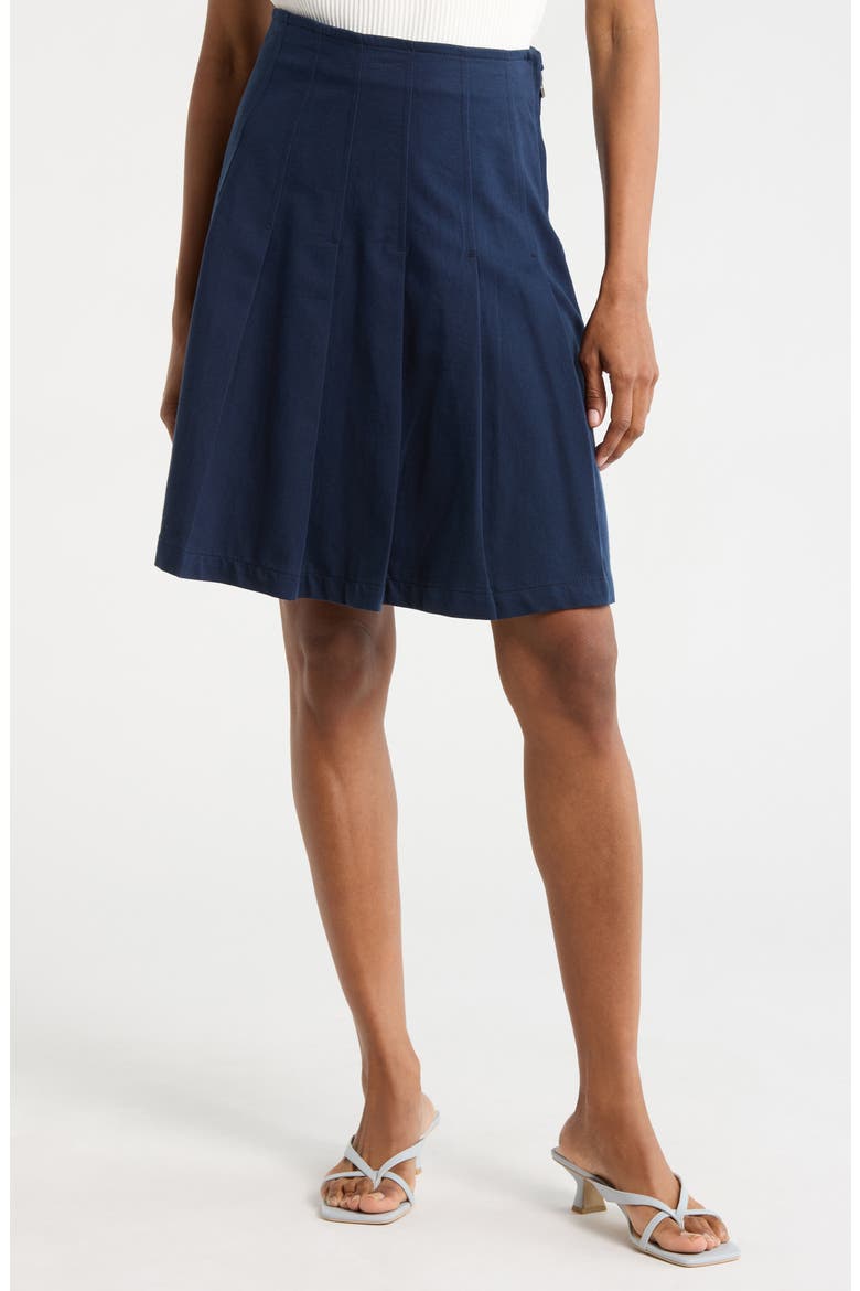 Pleated Miniskirt, Main, color, BRIGHT NAVY
