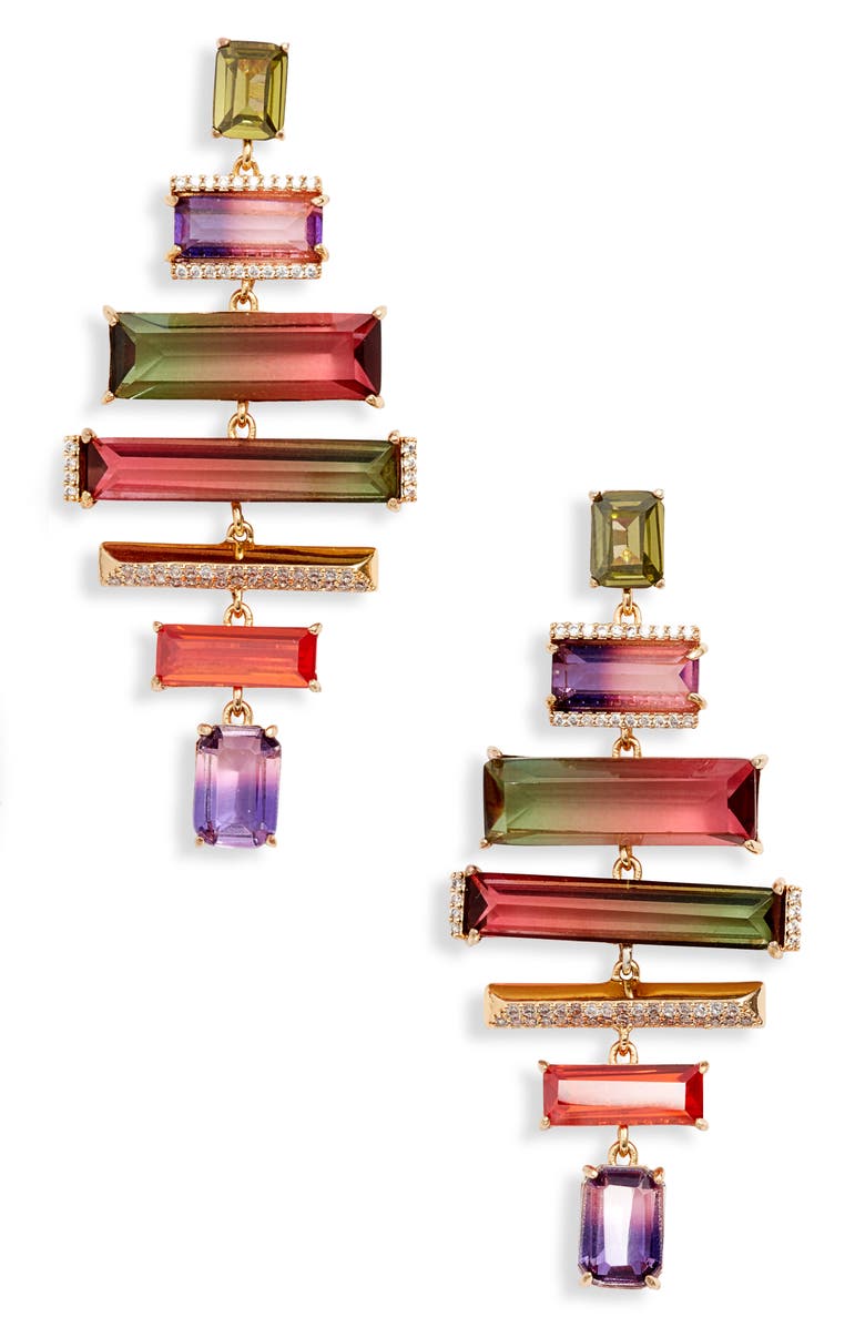 Kate Spade New York geo gems statement drop earrings, Main, color,
