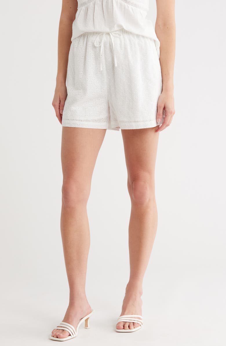 Elodie Cotton Eyelet Pull-On Shorts, Main, color,