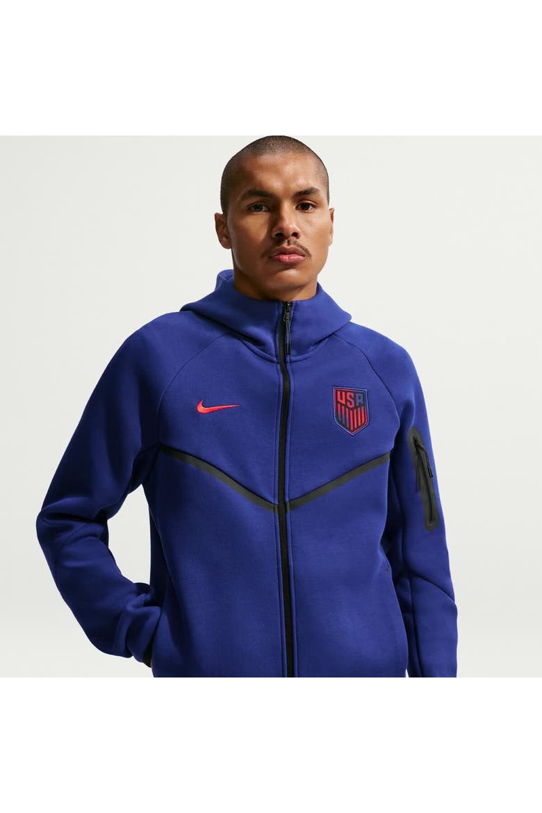 Men's Nike Royal USMNT 2026 Tech Fleece Windrunner Raglan Full-Zip Hoodie, Alternate, color, Royal