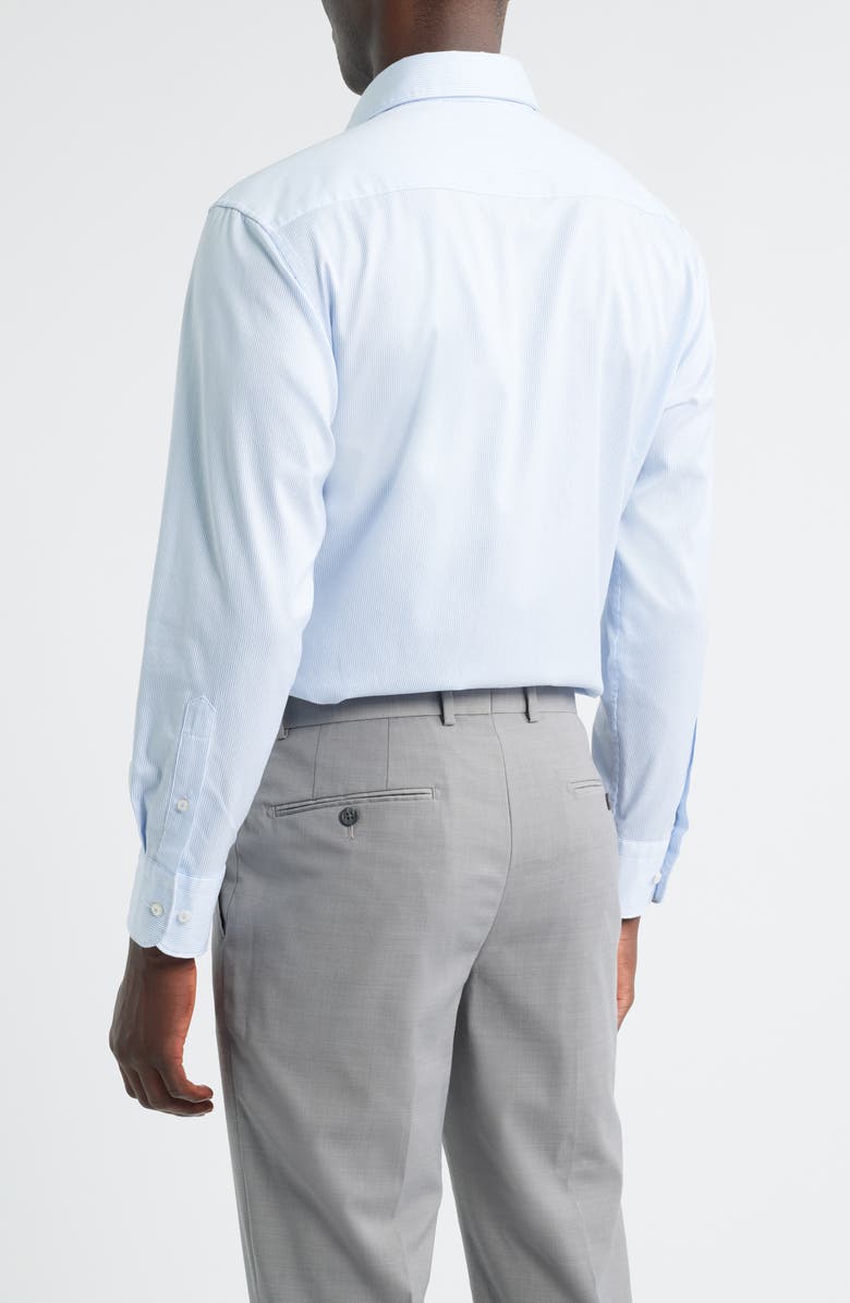 1863 by Eterna Stripe Non-Iron Cotton Twill Dress Shirt, Alternate, color, Sky