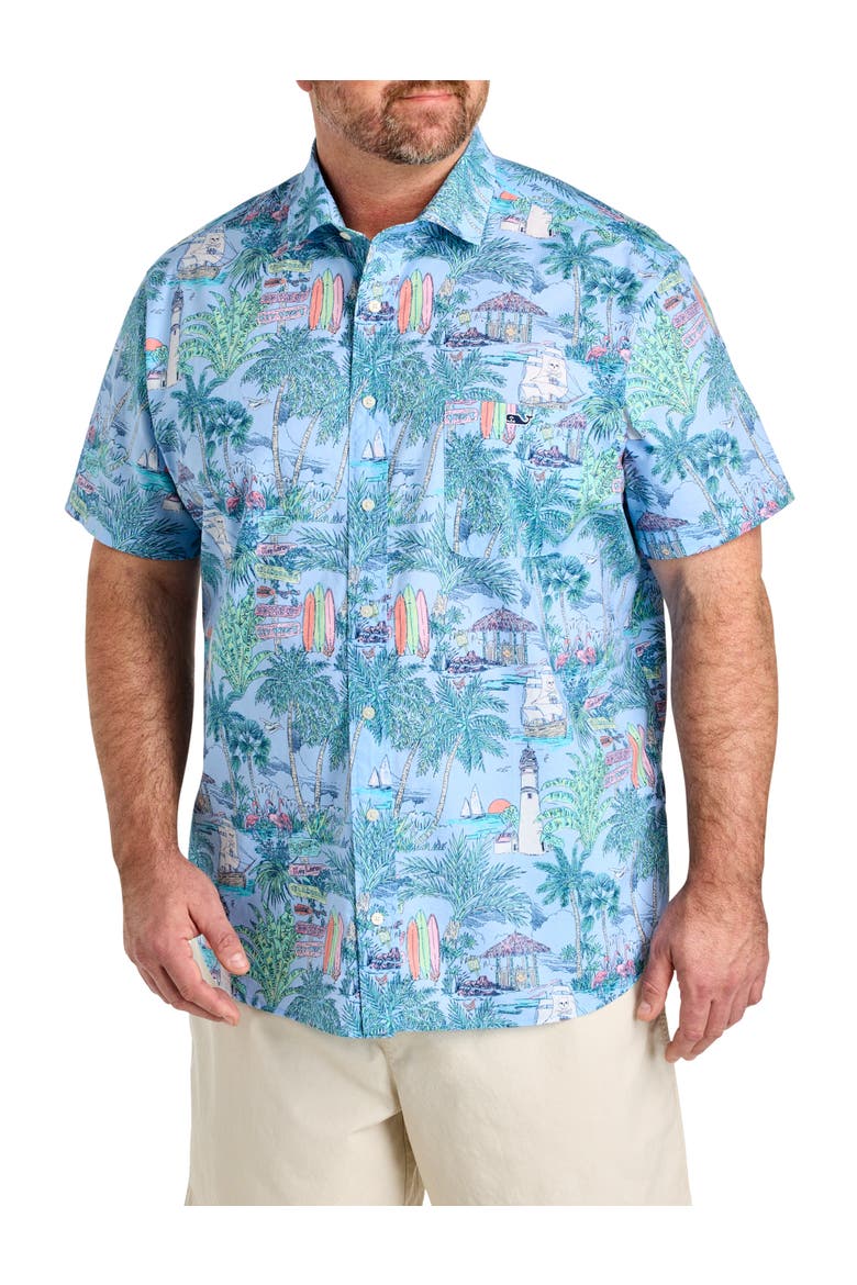 Big & Tall Keys To Escape Sport Shirt, Main, color, SERENITY BLUE