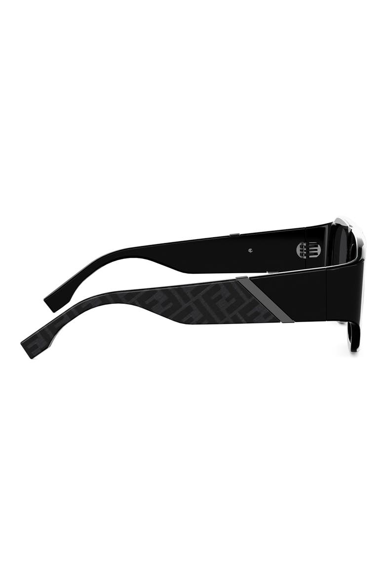 Diagonal 54mm Rectangular Sunglasses, Alternate, color, SHINY BLACK / SMOKE