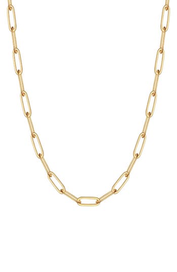 Best Silver 14k Yellow Gold 4.5mm Paper Clip Chain Necklace In Gold