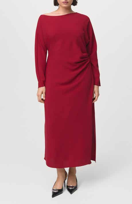 Side Ruched Long Sleeve Dress