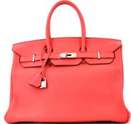 Pre-Owned Hermes Birkin Handbag Pink Togo with Palladium Hardware 35