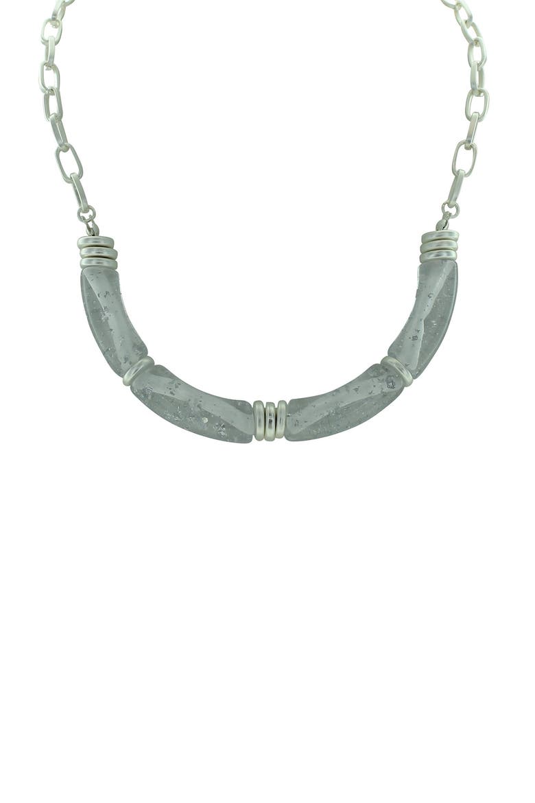 Emanuela Marbled Necklace, Alternate, color, WORN SILVER
